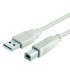 Cable Compatible Universal USB  A-B  1.8M Beige / Negro                    