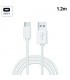 Cable Compatible Universal TIPO-C a TIPO-C Cool 1M  3.0A Blanco            