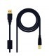 Cable Compatible Universal USB  A-B  5M Ferrita Negro                      